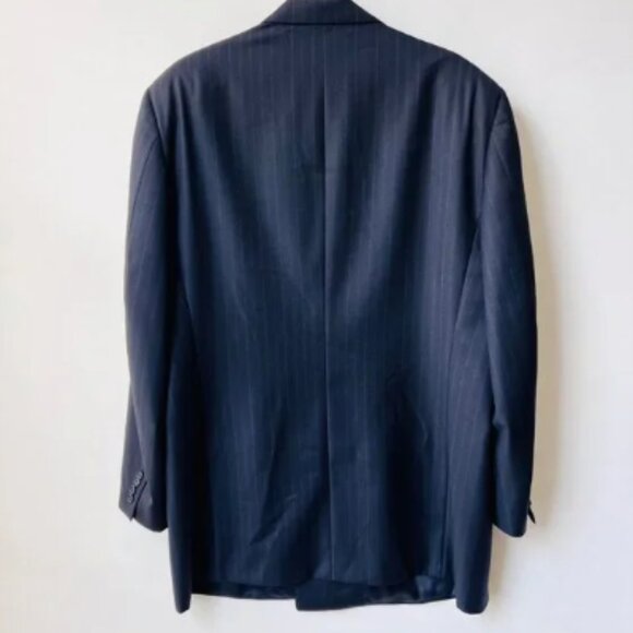 Canali for Guy La Ferrera Double-Breasted Pinstripe Sport coat-Navy– 56IT(US46L) - Picture 7 of 12